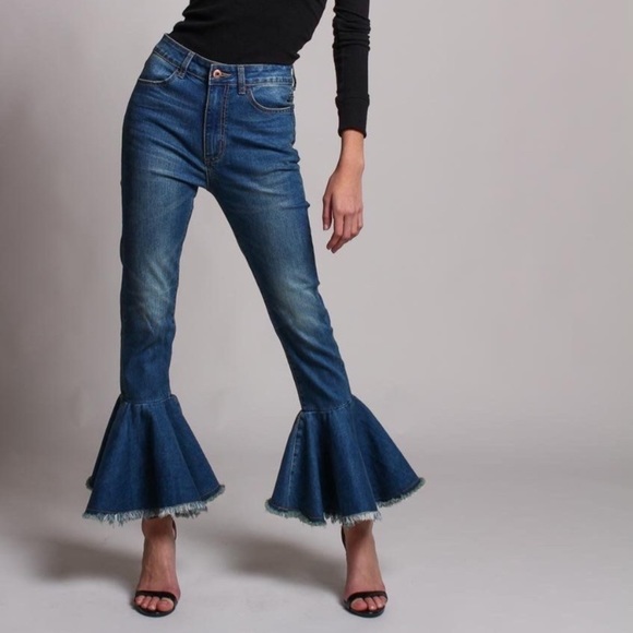 Dance & Marvel Denim - Dance & Marvel Ruffle Bell Bottom Jeans